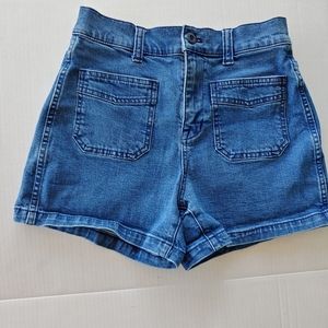 Madewell Patch Pocket High Rise Denim Shorts Size 26